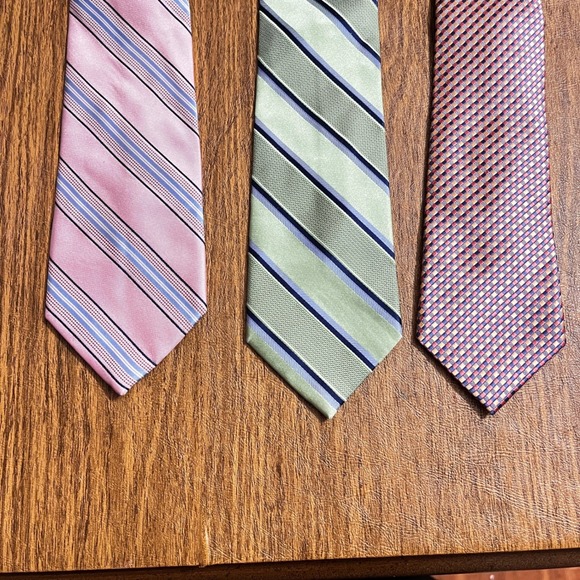 Michael Kors Other - Michael Kors Necktie‎ Mens OS Multicolor Silk Blend Bundle Striped Geometric Tie